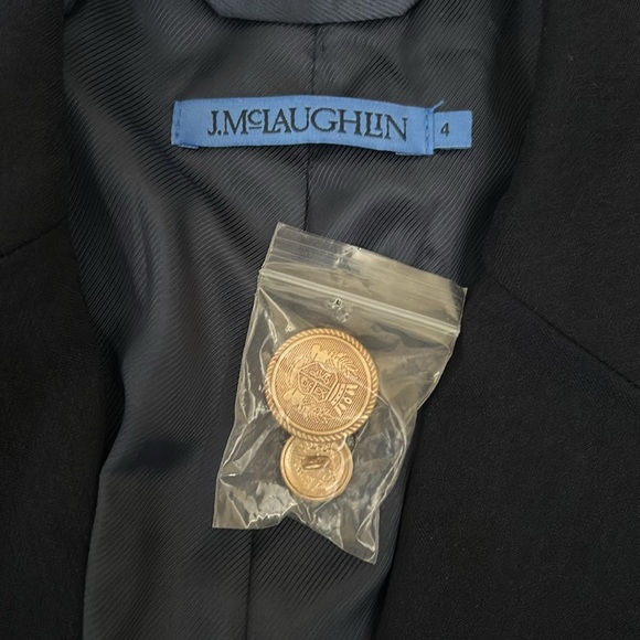 J. McLaughlin Benji Single-Breasted Amelia Cloth Blazer in Winter Navy $398 Sz 4 - Picture 5 of 14